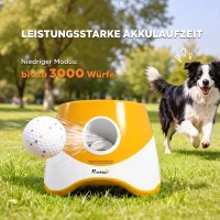 PawHut Automatische ballenwerper interactieve ballenwerpmachine met 3 ballen 3 afstanden 6 m/10 m/14 m voor kleine en middelgrote honden(m-6)