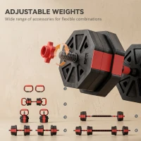 SPORTNOW 6-in-1 halterset – verstelbaar 20 kg voor krachttraining thuis(m-5)