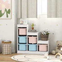 AIYAPLAY Toy Storage Organiser, Three-Layer Kids Toy Storage Units, with Removable Bins, for Ages 3-8 Years, Multi-colour(m-10)