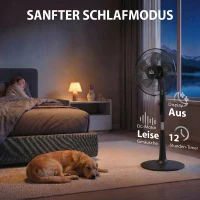 HOMCOM Staande ventilator stil met afstandsbediening, 3 modi, 28 snelheden, muggenwering & zwenkfunctie, Zwart(m-7)
