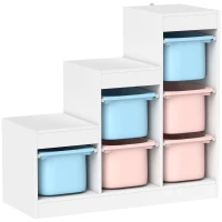 AIYAPLAY Toy Storage Organiser, Three-Layer Kids Toy Storage Units, with Removable Bins, for Ages 3-8 Years, Multi-colour(m-1)