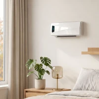 HOMCOM Wand Heizlüfter 2000W Keramik Wandheizgerät mit 3 Modi, LED-Display, Einstellbarer Thermostat, 24H-Timer Weiß(m-9)