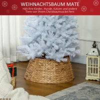 HOMCOM Kerstboomstandaardbekleding, Rustiek, Vlechtpatroon, Waterhyacint, Metalen Versteviging(m-4)