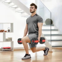 SPORTNOW 6-in-1 Hantelset Kurzhantel Set Kurzhanteln Langhanteln verstellbar 25 KG für Krafttraining Zuhause(m-10)