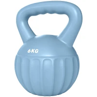 SPORTNOW Kettlebell for Strength Training Kettle Bell with Non-Slip Handle 6 kg Blue(m-15)