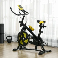 SPORTNOW Heimtrainer, leise, anpassbarer Widerstand, Pulssensor, Monitor, Gelb(m-10)