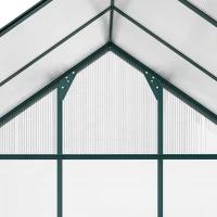 Outsunny kas met polycarbonaat behuizing en dakklep, 190x 252 x 201 cm(m-12)