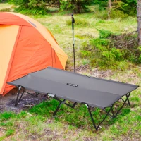 Outsunny Campingliege, Campingbett für bis zu 2 Personen, 193L x 125B x 40H cm, Grau(m-10)