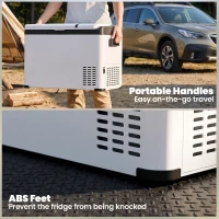 Outsunny Réfrigérateur portable à compression 30 L glacière électrique voiture 12/24V 61 x 32 x 40 cm jusqu'à -22°C blanc(m-9)