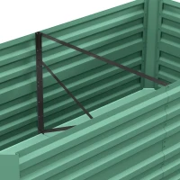 Outsunny Raised Beds for Garden, Galvanised Steel Outdoor Planters with Multi-reinforced Rods, 180 x 90 x 59 cm, Light Green(m-8)