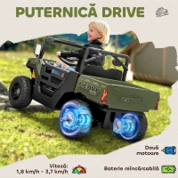 AIYAPLAY Mașină Electrică pentru Copii 12V cu Telecomandă, Suspensii, Portbagaj și Muzică, Vârsta 3-8 Ani, Verde(m-5)