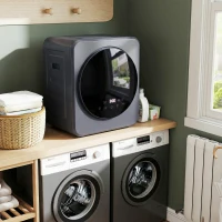 HOMCOM Vented Tumble Dryer, 4 kg Front Tumble Dryer with Stainless Steel Tub, 800W Compact Freestanding Grey(m-11)