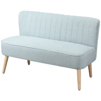 HOMCOM 2-Sitzer Sofa, weiche Polsterung, pflegeleichter Bezug, bis 220 kg, 117 x 56,5 x 77 cm, Hellgrün(m-11)