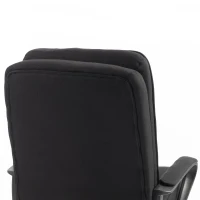 HOMCOM Double Padded Linen-Look Office Chair - Black(m-11)