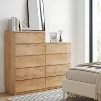 HOMCOM Cómoda 4 Cajones para Dormitorio Moderna Diseño sin Tiradores para Comedor Entrada 60x40x80 cm Madera Natural(m-2)