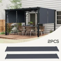 Outsunny Vervangingsdak voor pergola met UV-bescherming, zonnedoek voor terrasoverkapping voor 3 x 3 m paviljoen, donkergrijs(m-4)