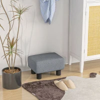 HOMCOM Apoio para os Pés de Sala de Estar Banco Retangular com Estrutura de Madeira para Sala de Estar 40x30x24 cm Cinzento(m-10)