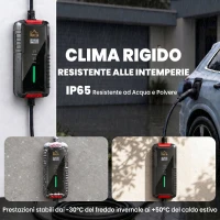 HOMCOM Caricabatterie Auto Elettrica, 3,5 kW Tipo 2, 5 m Cavo, 6A-16A, Timer(m-6)