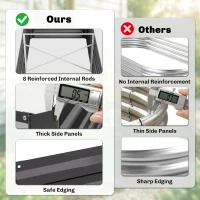 Outsunny Raised Beds for Garden, Galvanised Steel Outdoor Planters with Multi-reinforced Rods, 180 x 90 x 59 cm, Dark Grey(m-5)