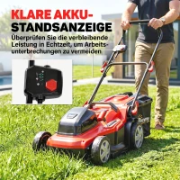 Outsunny Elektro Rasenmäher 800 W mit 40 cm Schnittbreite 45L Fangkorb Akkuanzeige Überlastschutz 7 Schnitthöhen(m-6)