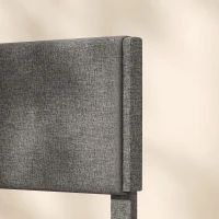 HOMCOM Cadre de Lit 140 x 190 cm avec Sommier et Tête Réglable, Lit Double Rembourré en Lin, Rangement au-dessous, Gris(m-11)