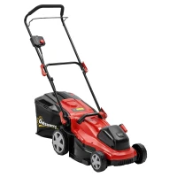 Outsunny Elektro Rasenmäher 800 W mit 40 cm Schnittbreite 45L Fangkorb Akkuanzeige Überlastschutz 7 Schnitthöhen(m-11)