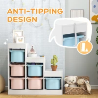 AIYAPLAY Toy Storage Organiser, Three-Layer Kids Toy Storage Units, with Removable Bins, for Ages 3-8 Years, Multi-colour(m-6)