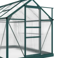 Outsunny kas met polycarbonaat behuizing en dakklep, 190x 252 x 201 cm(m-13)