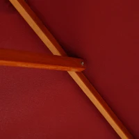 Outsunny Zonnescherm tuinscherm knikbaar bescherming tegen de zon 3-delig hout+polyester wijnrood(m-8)