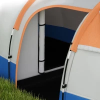 Outsunny kampeertent, voor 3 personen, lantaarnhaak, drie ingangen, waterdicht, Oranje(m-9)