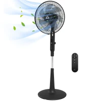 HOMCOM Staande ventilator stil met afstandsbediening, 3 modi, 28 snelheden, muggenwering & zwenkfunctie, Zwart(m-10)