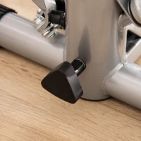 HOMCOM stepper met handvat fitness hometrainer voor thuis, klein fitnessapparaat voor been- en bodemtraining met LCD-scherm, instelbare snelheid Metaal ABS Zwart + Zilver 55 x 53 x 118-128 cm(m-7)