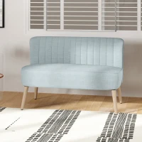 HOMCOM 2-Sitzer Sofa, weiche Polsterung, pflegeleichter Bezug, bis 220 kg, 117 x 56,5 x 77 cm, Hellgrün(m-8)