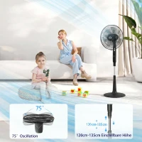HOMCOM Staande ventilator stil met afstandsbediening, 3 modi, 28 snelheden, muggenwering & zwenkfunctie, Zwart(m-5)