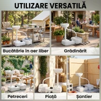 Outsunny Chiuveta Portabila de Camping cu 2 roti, Rezervor de Apa de 17 litri, Rezervor de Sapun(m-9)