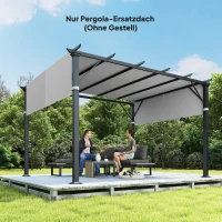 Outsunny Vervangend pergoladak met UV-bescherming, zonzeil voor terrasoverkapping voor 3 x 3 m paviljoen, lichtgrijs(m-8)