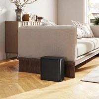 HOMCOM 8 L Mülleimer, freistehend oder hängend platzierbar, Edelstahl, Schwarz(m-10)