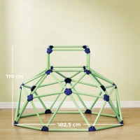 AIYAPLAY Gioco Arrampicata Bambini 3-8 Anni a Cupola con Bordi Smussati, in PP, 182.5x182.5x119 cm, Verde e Viola(m-3)