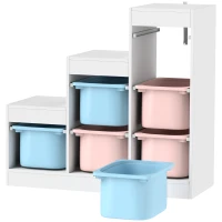 AIYAPLAY Toy Storage Organiser, Three-Layer Kids Toy Storage Units, with Removable Bins, for Ages 3-8 Years, Multi-colour(m-11)