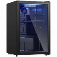 HOMCOM 70L Drinks Fridge, 70 Can Under Counter Freestanding Beer Fridge with LED Light(m-1)