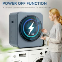 HOMCOM Vented Tumble Dryer, 4 kg Front Tumble Dryer with Stainless Steel Tub, 800W Compact Freestanding Grey(m-7)