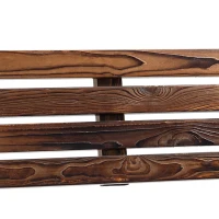 Outsunny tuinbank, ontwerp met wagenwiel, voor 2 personen, natuurlijk hout, donkerbruin, 105,5 x 56 x 79 cm(m-13)