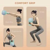 SPORTNOW 6KG Soft Kettlebell, Kettlebell with Non-Slip Handle for Home Gym, Weight Lifting, Strength Training, Green/Grey(m-5)