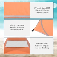 Outsunny Pop-up Tent, Strandtent, Campingtent, Polyester, 200 x 150 x 119 cm, Oranje(m-4)