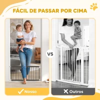PawHut Barreira de Segurança para Cães Pequenos Extensível 67-93,5 cm Altura 45 cm para Portas e Escadas Preto(m-4)