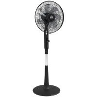 HOMCOM Staande ventilator stil met afstandsbediening, 3 modi, 28 snelheden, muggenwering & zwenkfunctie, Zwart(m-11)