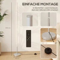 HOMCOM LED Staande Lamp met Instelbare Kleurtemperatuur voor Woonkamer, Slaapkamer, Kantoor, 20 x 20 x 150 cm(m-7)