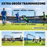 SPORTNOW Fußballtor für Garten groß 300 x 200 cm Jugendliche & Erwachsene Outdoor Tor mit Reißfestem Tornetz gerundeten Ecken(m-6)