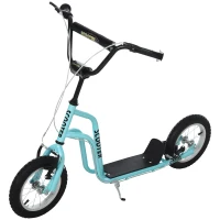 HOMCOM kinderscooter stuur verstelbare step step stadsscooter kinderstep kickboard met luchtbanden 12 inch vanaf 5 jaar blauw 120 x 58 x 75-80 cm(m-10)