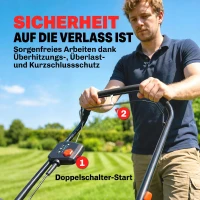 Outsunny Elektro Rasenmäher 800 W mit 40 cm Schnittbreite 45L Fangkorb Akkuanzeige Überlastschutz 7 Schnitthöhen(m-7)